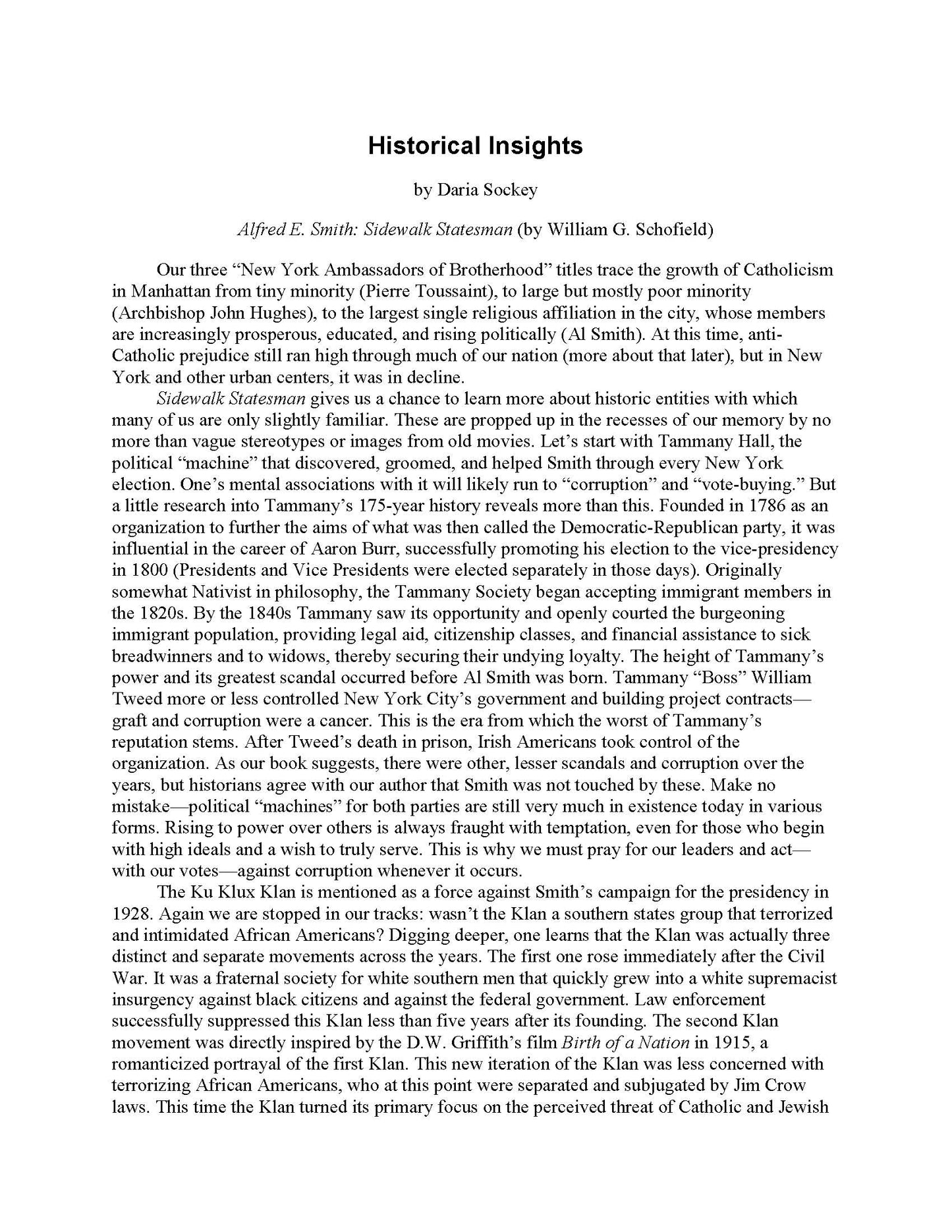Alfred E. Smith: Sidewalk Statesman (e-Book only)