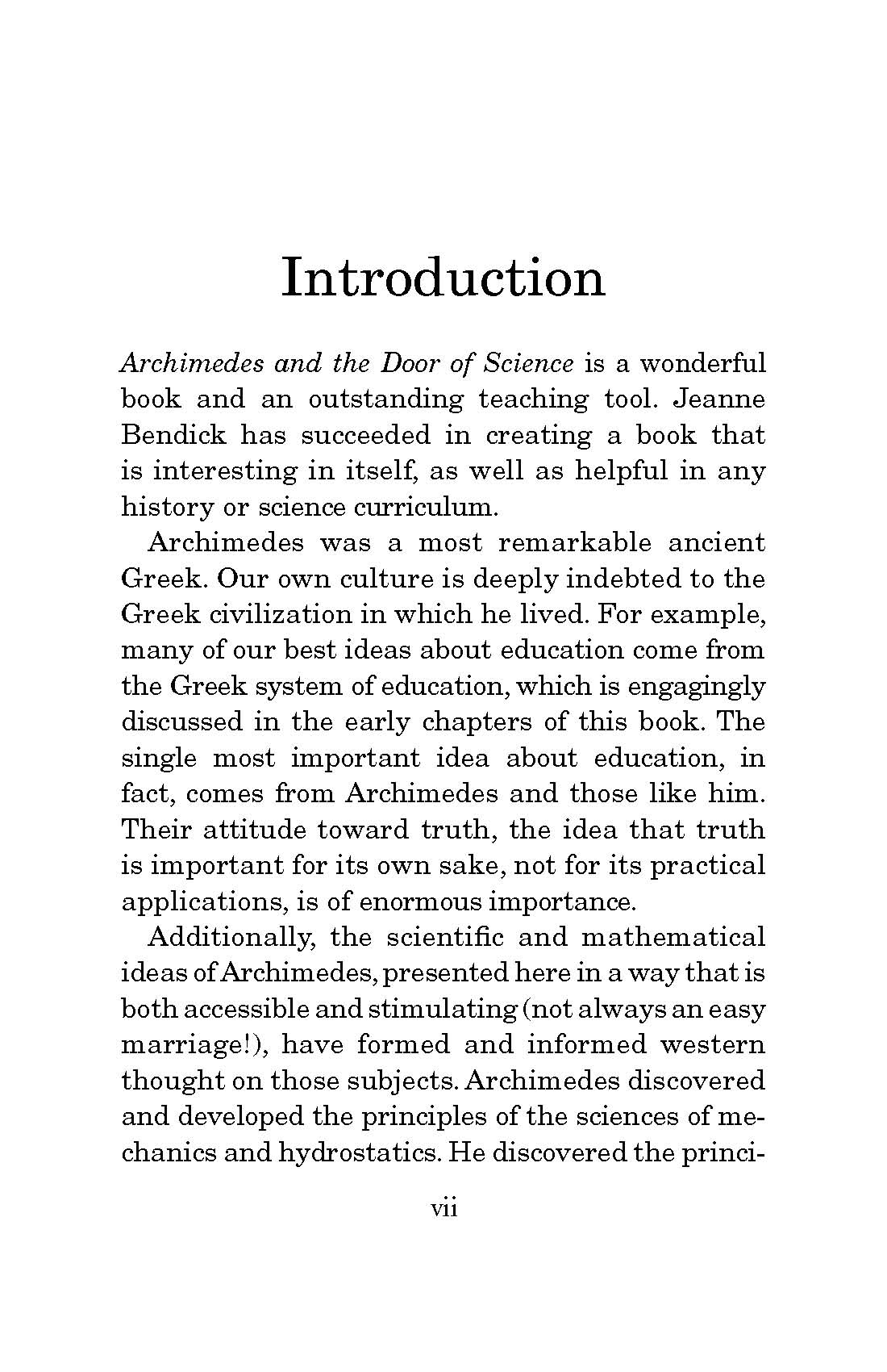 Archimides and the Door of Science