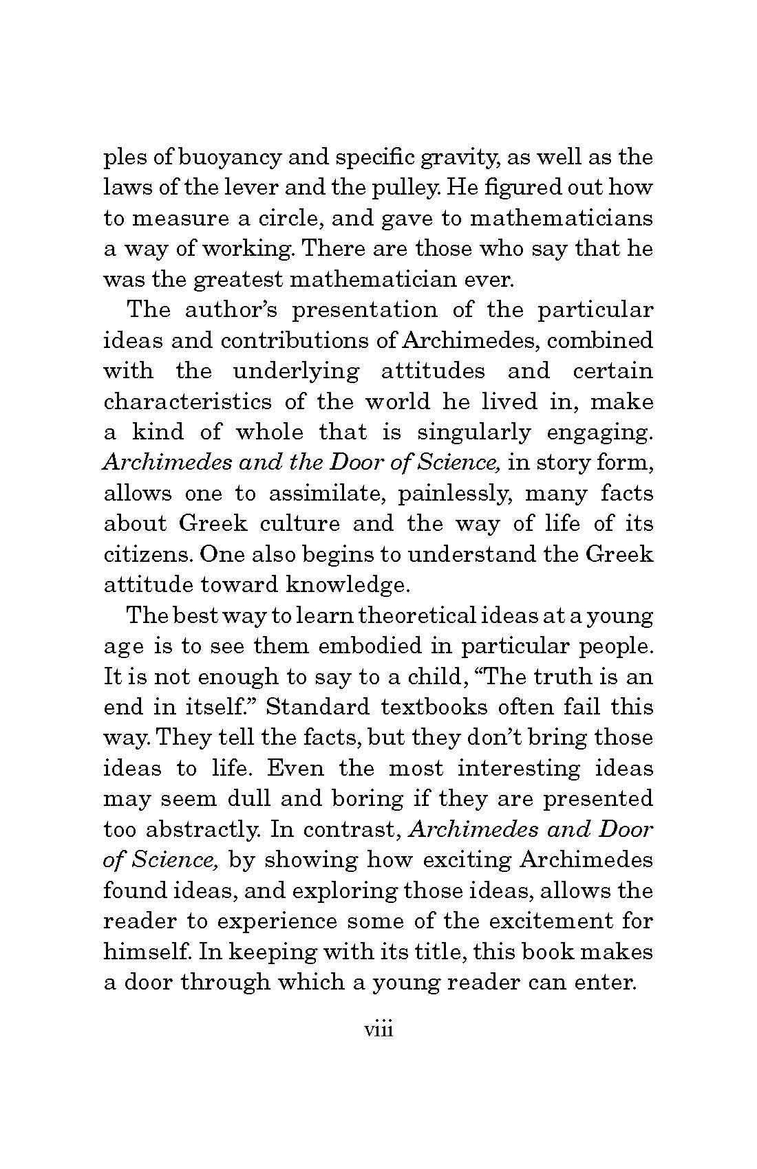 Archimides and the Door of Science
