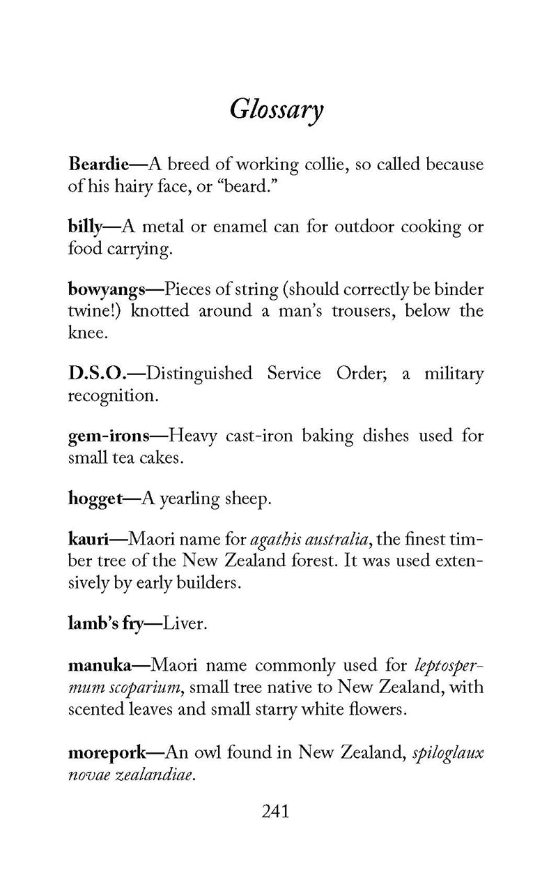 Glossary page with definitions of various Australian terms on a white background