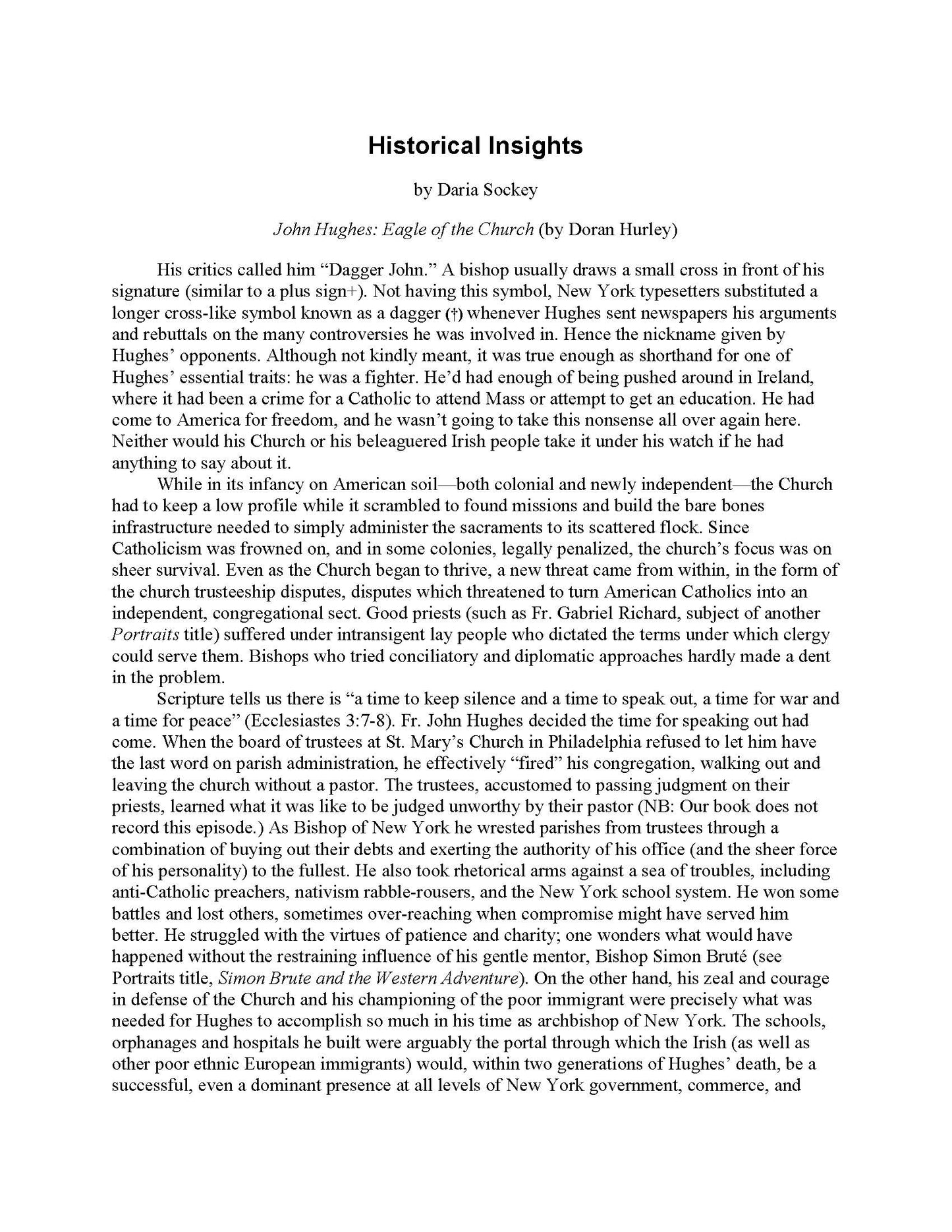 John Hughes: Eagle of the Church (e-Book only)