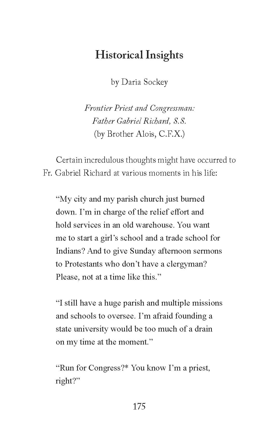 Frontier Priest and Congressman: Father Gabriel Richard, S.S.