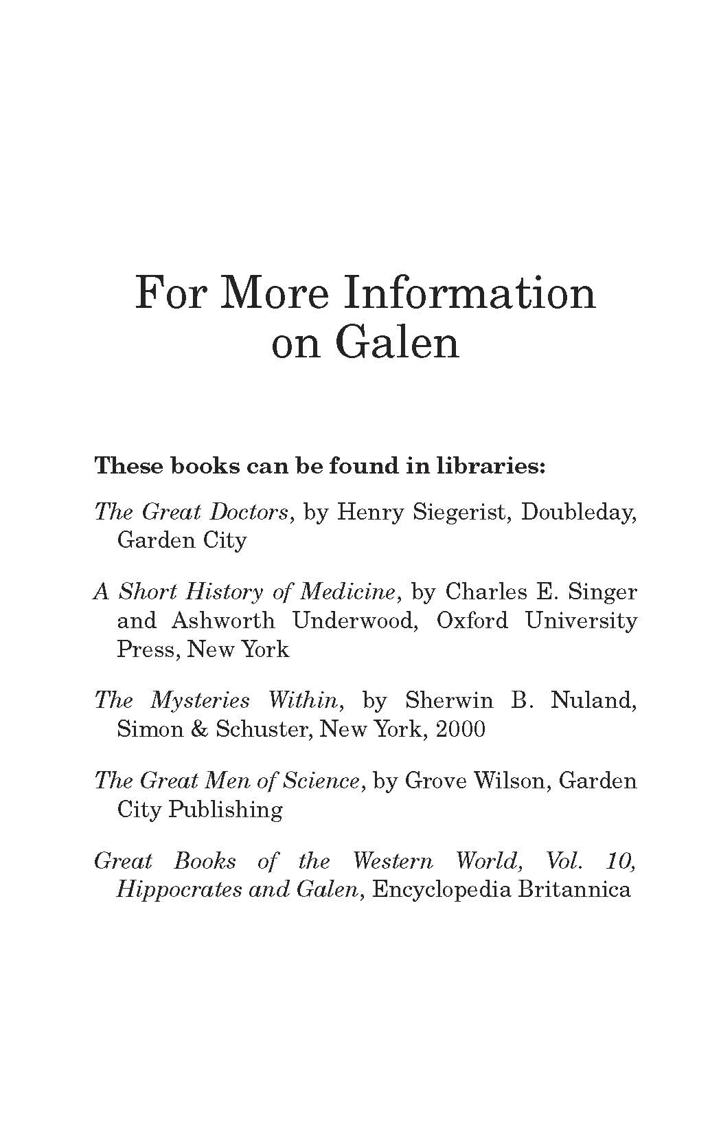 Galen and the Gateway to Medicine