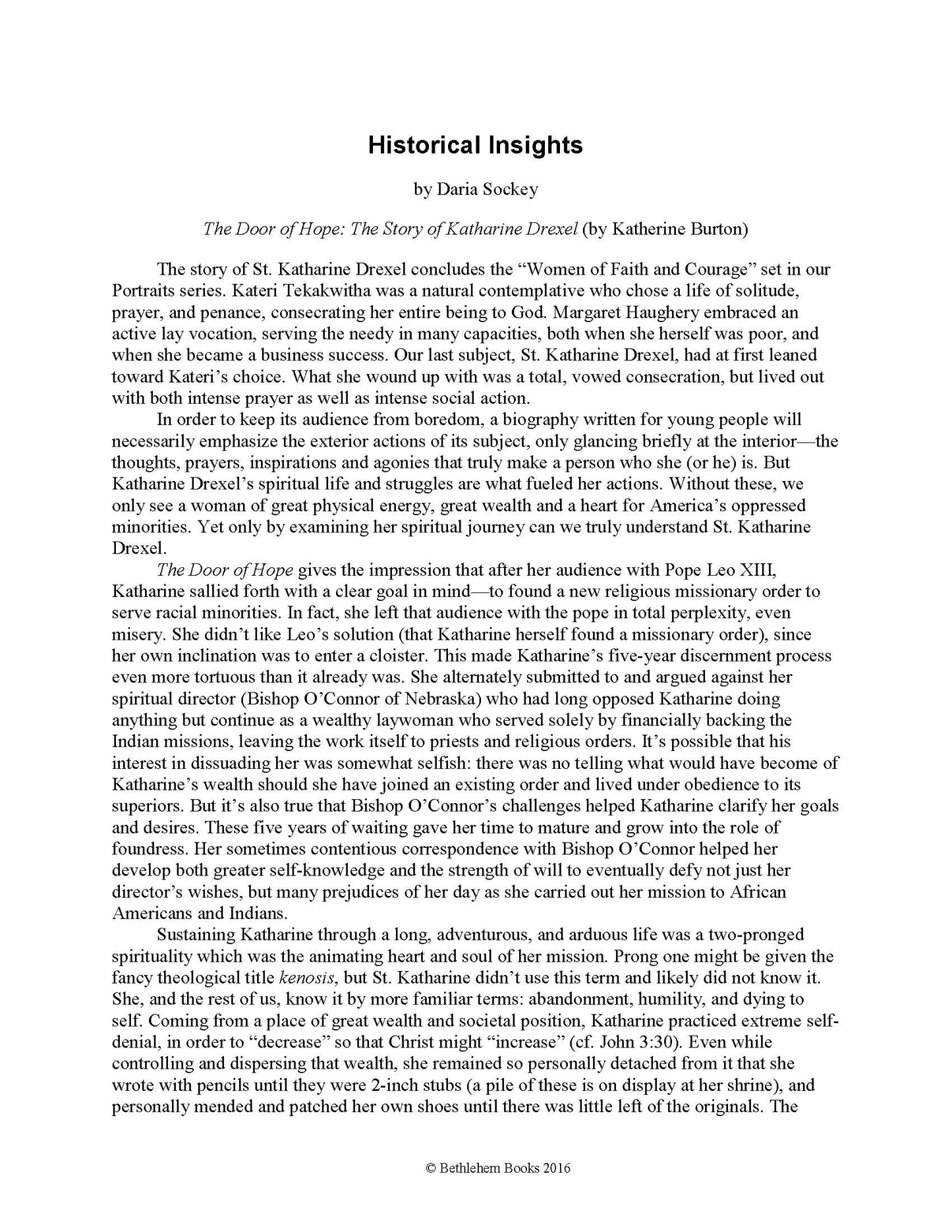 The Door of Hope: The Story of Katharine Drexel (e-Book only)