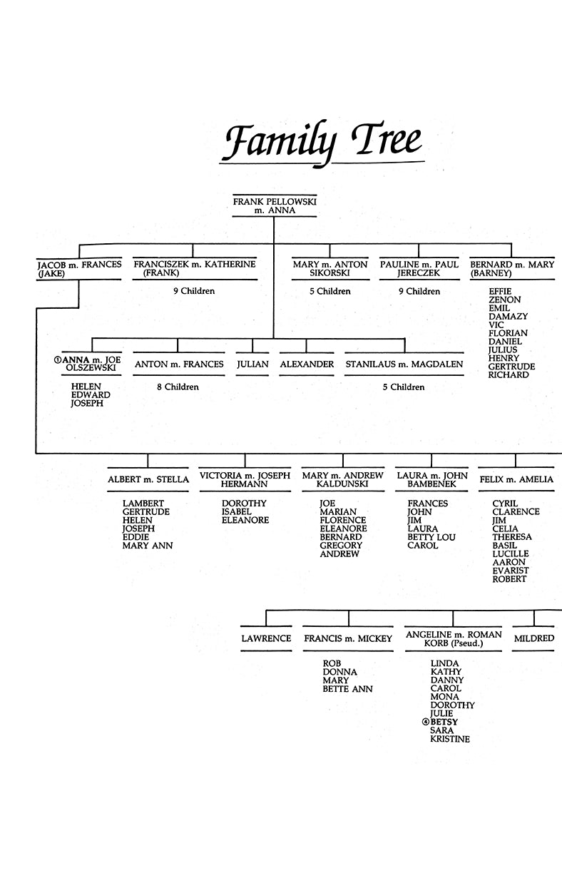 Page 1 of Latsch Valley Farm family tree diagram on a white background