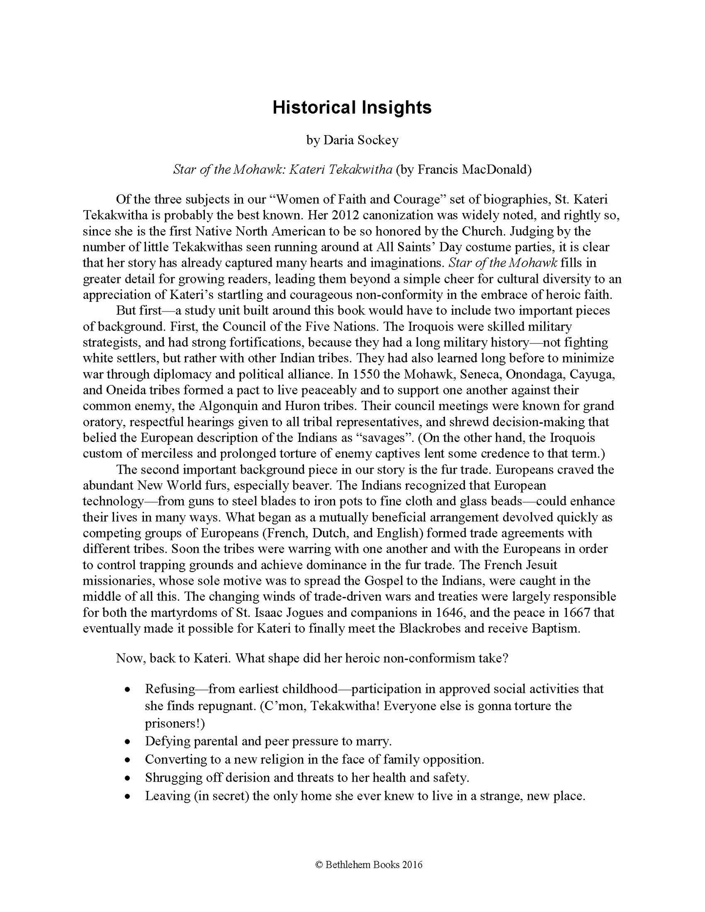 Star of the Mohawk: Kateri Tekakwitha (e-Book only)